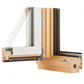 GEMINI Quadrat Energooszczędne Okna drewniano - aluminiowe 88