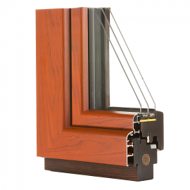 GEMINI Soft Line OKŁADZINA DREWNOPODOBNA  Energooszczędne Okna drewniano - aluminiowe 68